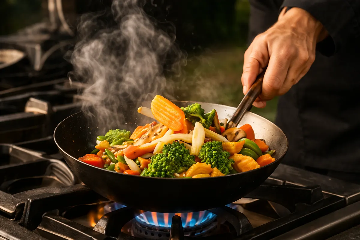 Vegetales en wok